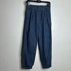 Eileen Fisher 100% Organic Cotton Denim Chambray Pull on Jogger Style Pant